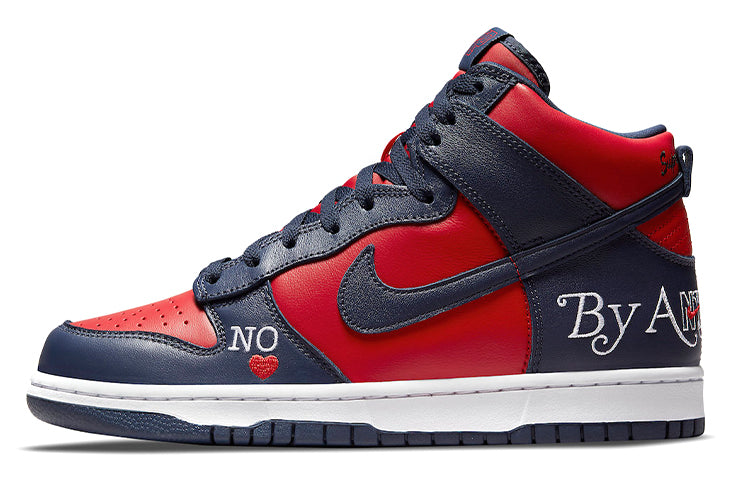 ナイキ SB ダンク Supreme × Nike SB Dunk High By Any Means "Red/Navy-White" DN3741-600