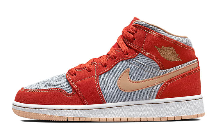 エアジョーダン1 Nike GS Air Jordan 1 Mid "Denim Red" DM4384-600