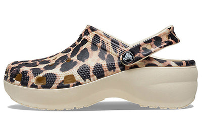 クロックス クラシック クロッグ Crocs Women's Classic Platform Animal Remix Clog "Bone/Leopard" 207844-2Y4