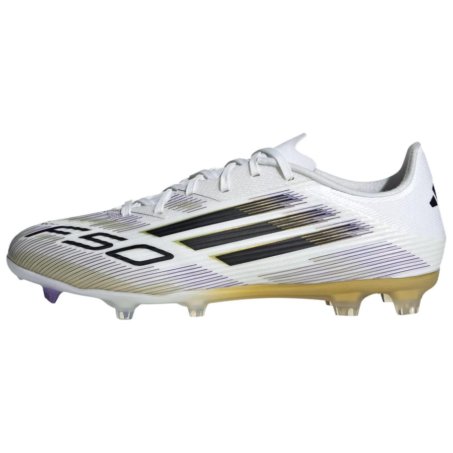 アディダス adidas F50 League FG Cleats "Cloud White/Core Black/Gold Metallic" JI0005