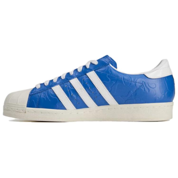 アディダス スーパースター A BATHING APE × adidas Superstar "Blue/Footwear White/Off White" JR2702