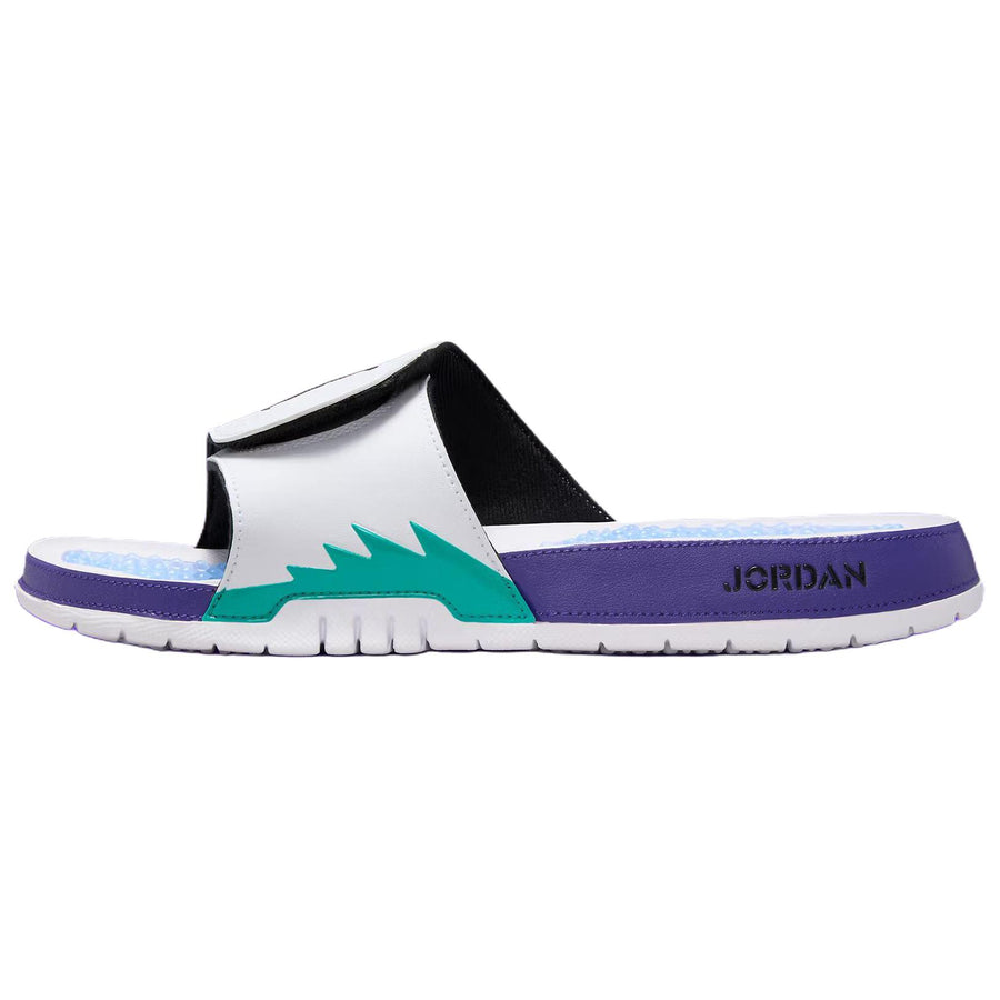 ジョーダン Nike Jordan Hydro 5 Retro Slide "White/New Emerald/Grape Ice/Black" 555501-103