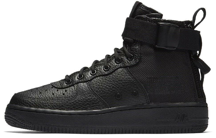 ナイキ エアフォース1 Nike GS SF Air Force 1 Mid "Triple Black" AJ0424-003