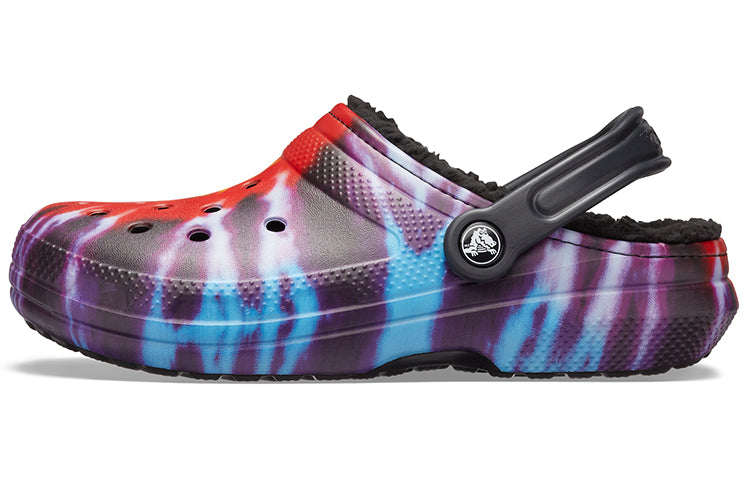 クロックス クラシック クロッグ Crocs Classic Tie-Dye Lined Clog "Multi Black" 206341-988