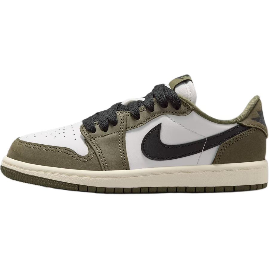 ジョーダン Nike PS Jordan 1 Retro Low OG "Medium Olive and Summit White" HQ6996-200