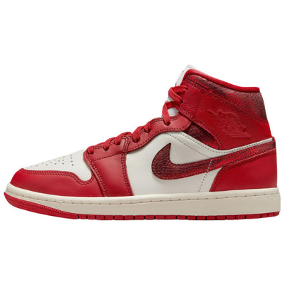 エアジョーダン1 Nike Women's Air Jordan 1 Mid SE "Sail/Varsity Red/Team Red" HJ9337-106