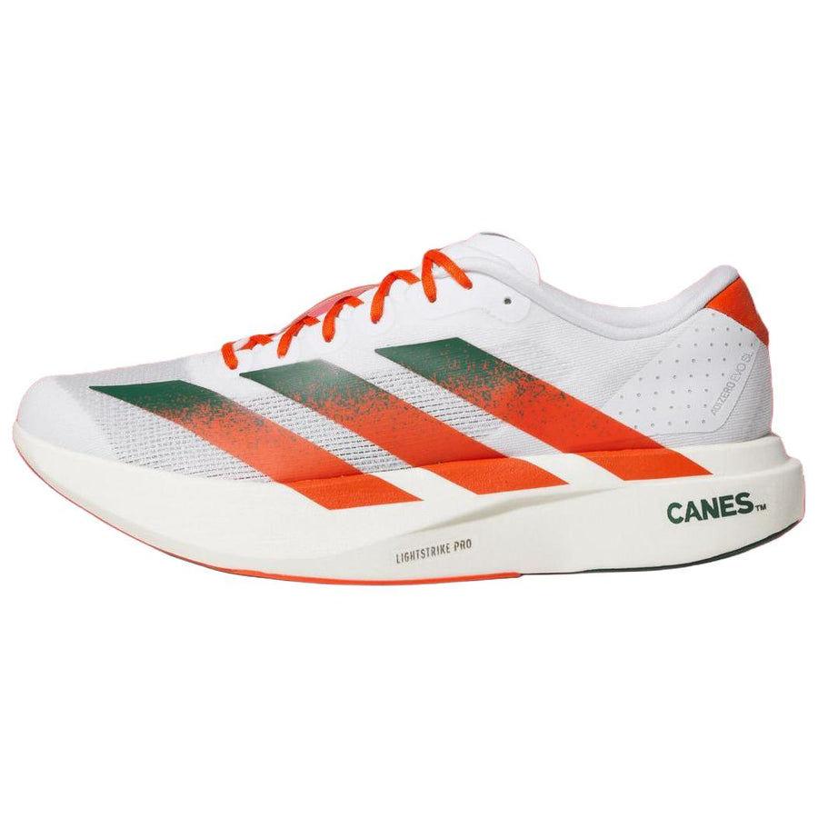 アディダス アディゼロ Miami Hurricanes × adidas Adizero EVO SL "Cloud White/Dark Green/Collegiate Orange" JQ2148