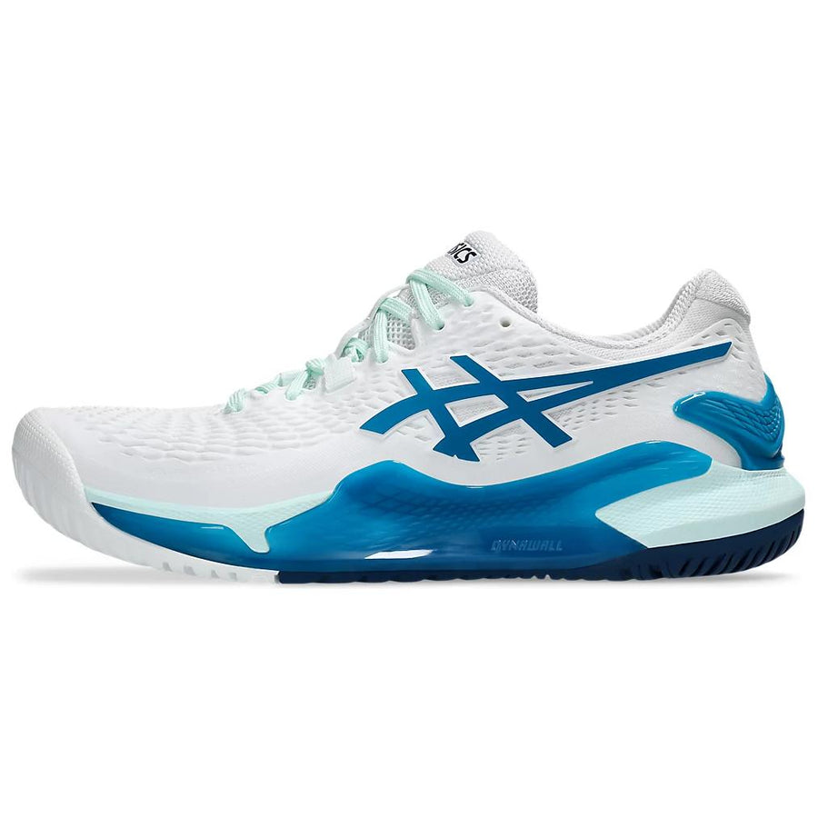 アシックス Asics Women's Gel-Resolution 9 "White/Teal Blue" 1042A208-102
