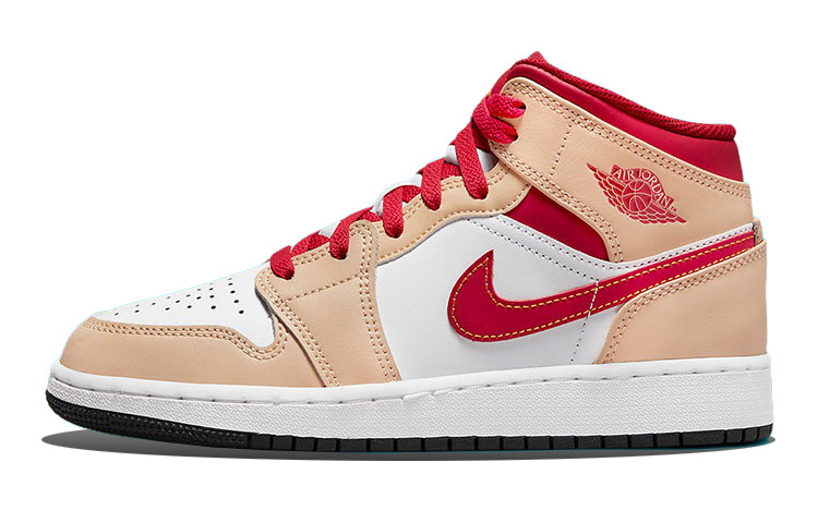 エアジョーダン1 Nike GS Air Jordan 1 Mid "Light Cardinal LightCurry" 554725-201