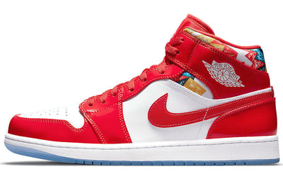 エアジョーダン1 Nike Air Jordan 1 Mid "Barcelona Sweater/Red Patent" DC7294-600