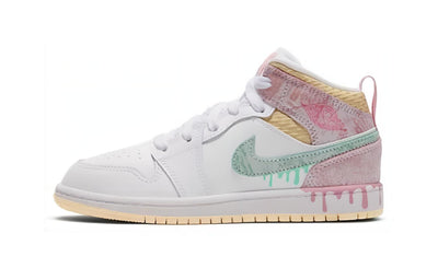エアジョーダン1 Nike PS Air Jordan 1 Mid "Paint Drip" DD1667-100