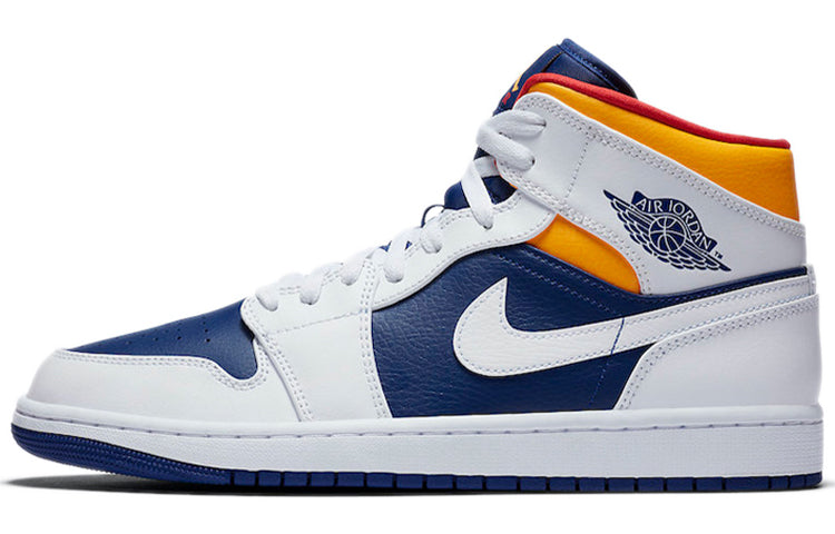 エアジョーダン1 NIKE AIR JORDAN 1 MID "WHITE/NAVY/YELLOW" 554724-131