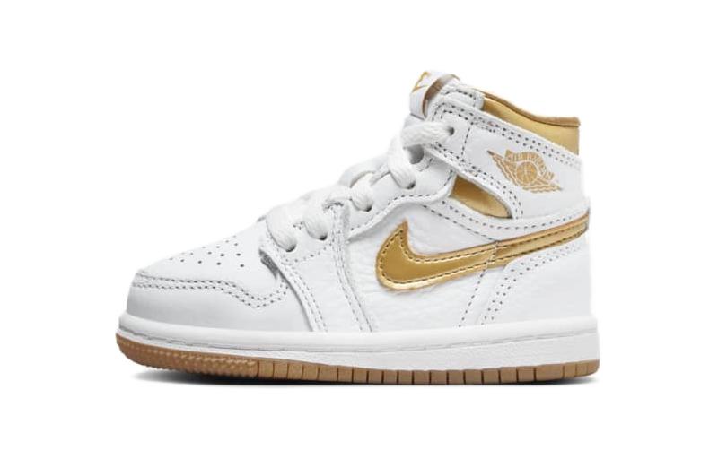 エアジョーダン1 Nike TD Air Jordan 1 Retro High OG "White and Gold" FD2598-107