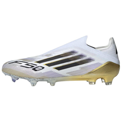 アディダス adidas F50 Elite Laceless FG Cleats "Cloud White/Core Black/Gold Metallic" JH7625