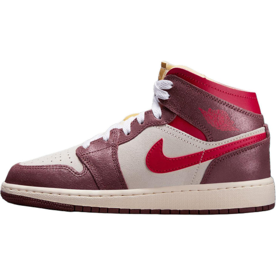 エアジョーダン1 Nike GS Air Jordan 1 Mid SE "Coconut Milk/Dark Pony/Pale Vanilla/Varsity Red" HF3196-100