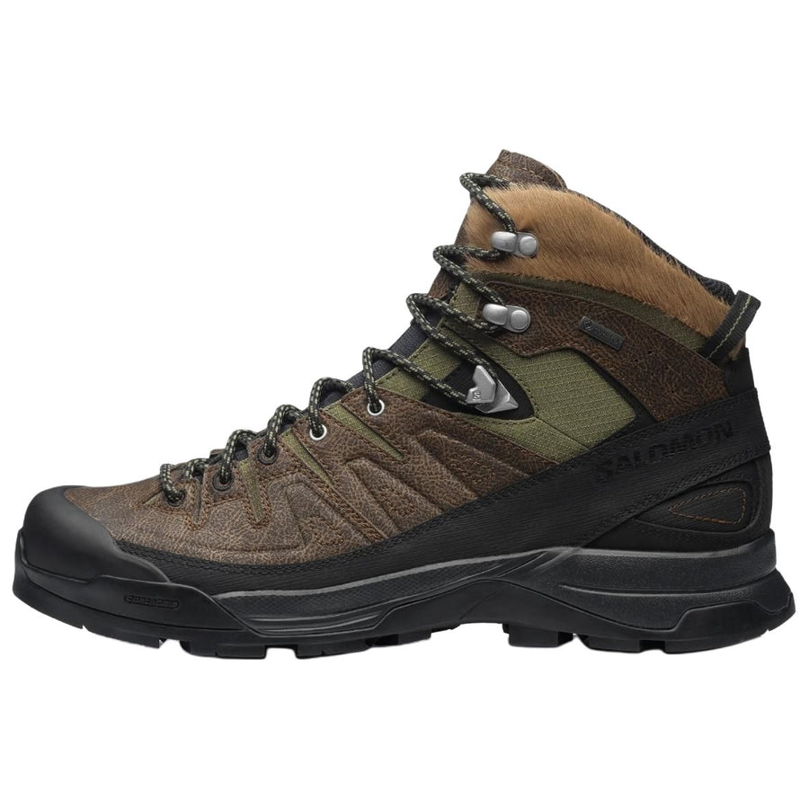 サロモン X-ALP Salomon X-ALP Mid Distressed Leather GORE-TEX "Dark Earth/Black/Deep Lichen Green" L47795900