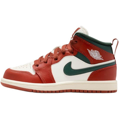 エアジョーダン1 Nike PS Jordan 1 Mid "Sail/Pure Platinum/Redstone/Midnight Green" DQ8424-105
