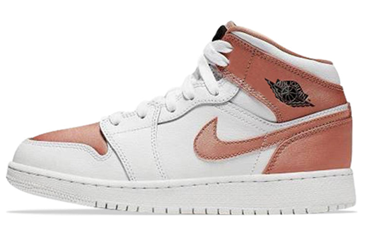 エアジョーダン1 Nike GS Air Jordan 1 Mid "White Rose Gold" 555112-190