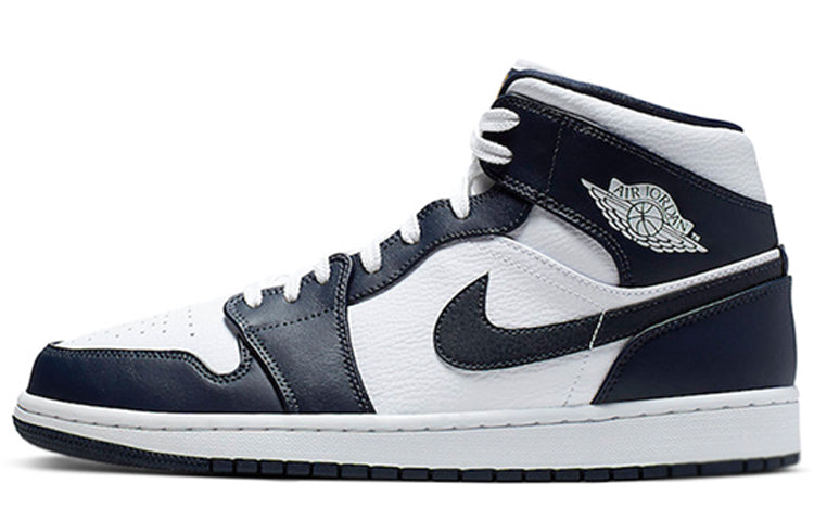 エアジョーダン1 Nike Air Jordan 1 Mid "White Metallic Gold Obsidian" 554724-174