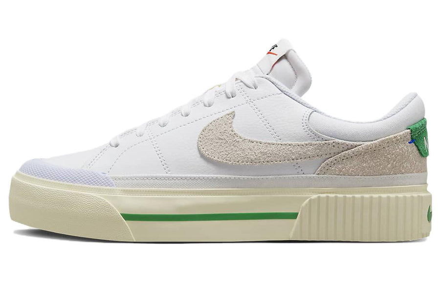 ナイキ コートレガシー Nike Women's Court Legacy Lift "White/Coconut Milk/Stadium Green/Summit White" FJ5483-100