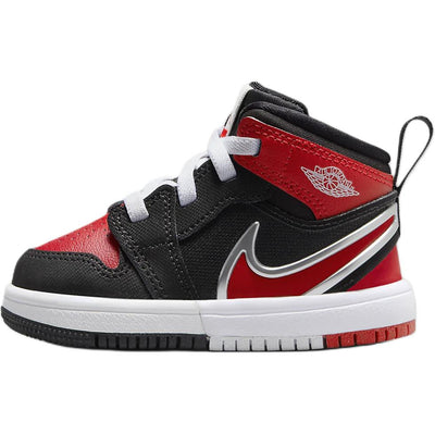 エアジョーダン1 Nike TD Jordan 1 Mid RM EasyOn "Black/White/University Red" FQ1283-006