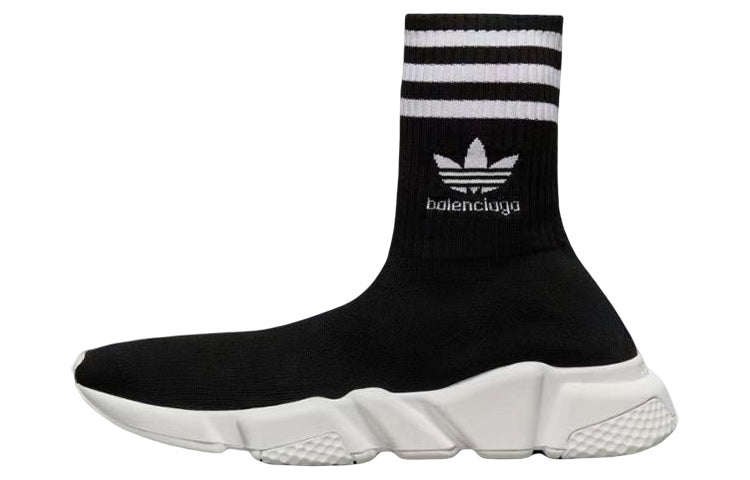 バレンシアガ BALENCIAGA × adidas Women's Speed Trainer "Core Black/Footwear White" 711198WBDV11090