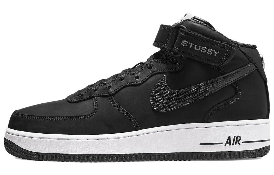ナイキ エアフォース1 Stussy × Nike Air Force 1 Mid "Black/Black" DJ7840-001