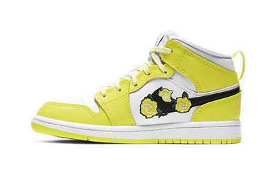 エアジョーダン1 Nike PS Air Jordan 1 Mid "Dynamic Yellow Floral" AV5173-700