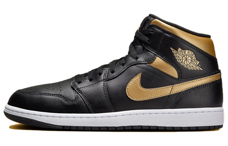 エアジョーダン1 Nike Air Jordan 1 Mid "Black/Metallic Gold" DQ8426-071