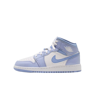 エアジョーダン1 Nike GS Air Jordan 1 Mid "Hydrogen Blue/Aluminum" DQ8423-407