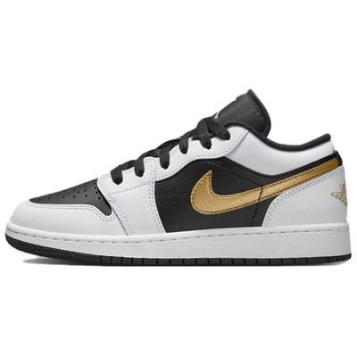 エアジョーダン1 Nike GS Air Jordan 1 Low "White/Black/Metallic Gold" 553560-172