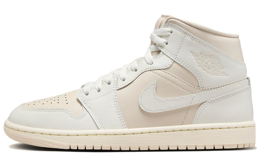 エアジョーダン1 Nike Women's Air Jordan 1 Mid "White/Light Tan" BQ6472-201