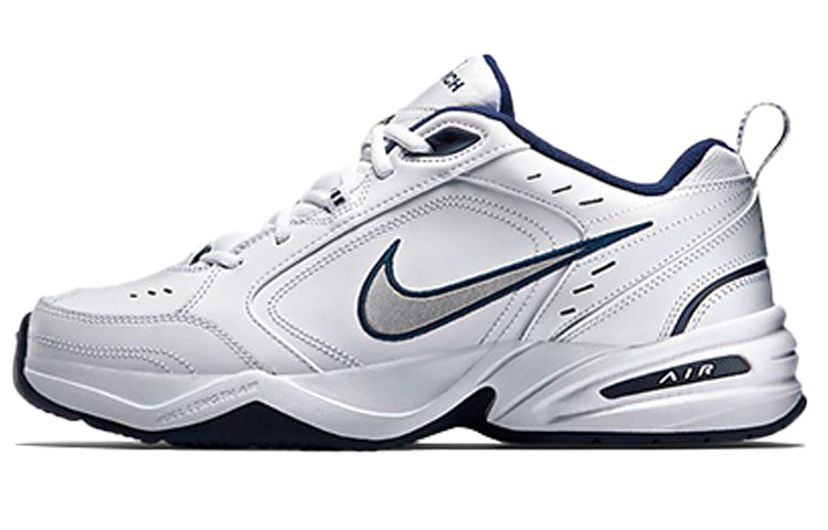 ナイキ Nike Air Monarch 4 4E "White/Midnight Navy/White/Metallic Silver" (Extra Wide) 416355-102