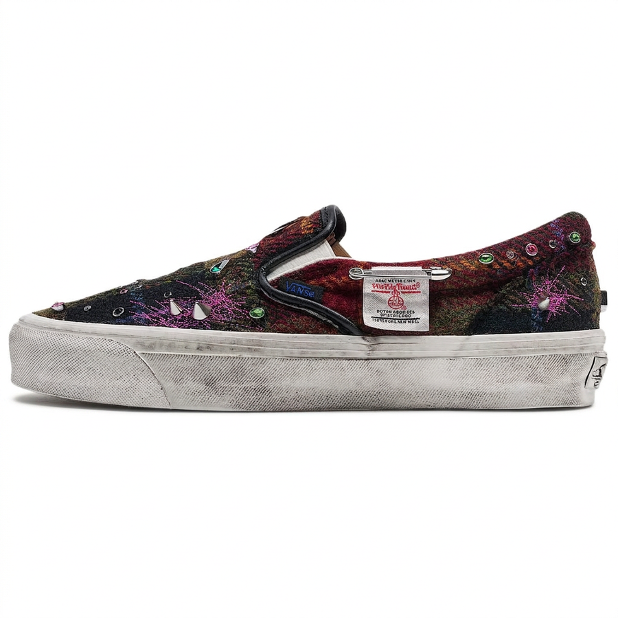 ヴァンズ スリッポン Harris Tweed × Vans Premium Classic Slip-On "Tweed Red/Blue" VN000E96BJN