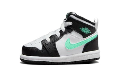 エアジョーダン1 Nike TD Air Jordan 1 Mid "White/Black/Green Glow" DQ8425-103