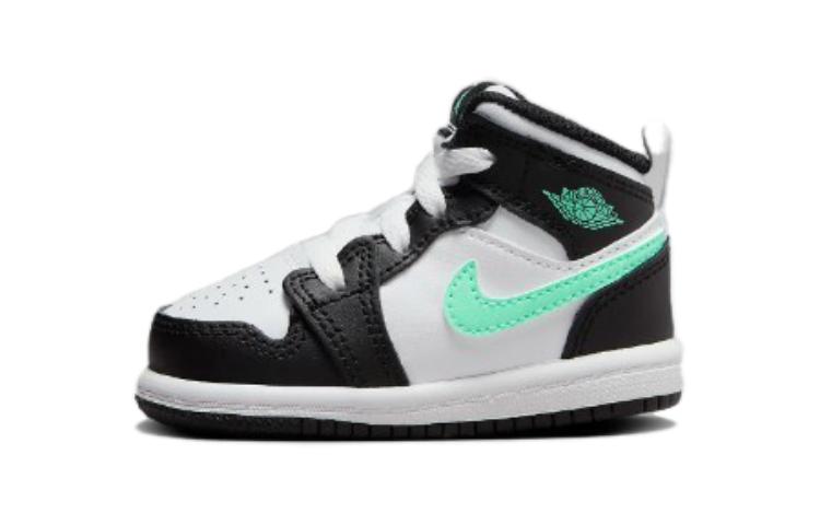 エアジョーダン1 Nike TD Air Jordan 1 Mid "White/Black/Green Glow" DQ8425-103