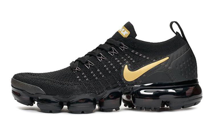 ナイキ ヴェイパーマックス Nike Women's Air Vapormax Flyknit 2 "Black/Metallic Gold" 942843-012