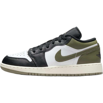 エアジョーダン1 Nike GS Air Jordan 1 Low "Black/Medium Olive/White" 553560-092