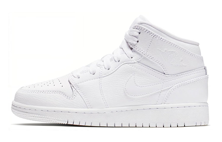 エアジョーダン1 Nike GS Air Jordan 1 Mid "Triple White" (2019) 554725-129