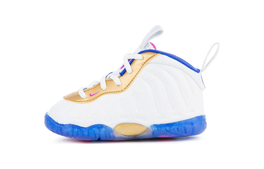 ナイキ フォームポジット Nike TD Air Foamposite One Peanut Butter & Jelly "White/Fuchsia Blast/Racer Blue" 723947-103