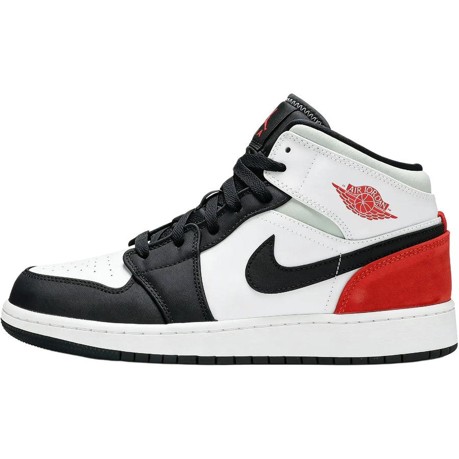 エアジョーダン1 Nike GS Air Jordan 1 Mid SE "White/Black-Red-Spruce" BQ6931-100
