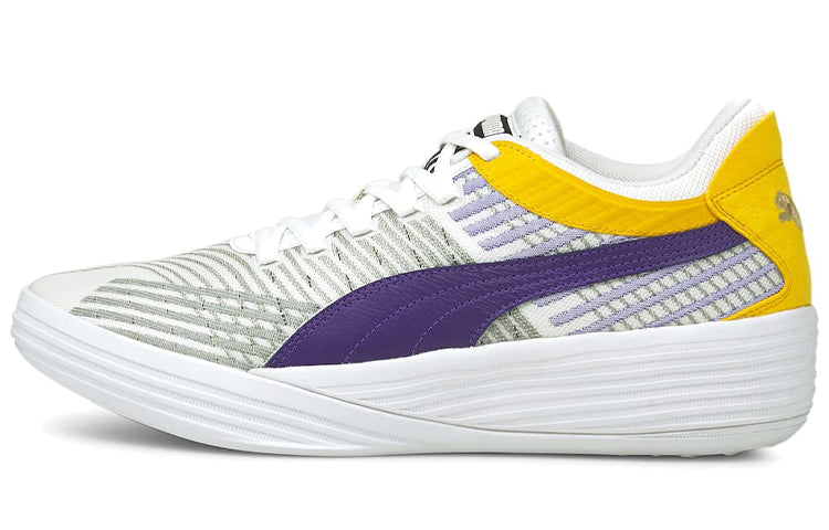 プーマ Puma Clyde All-Pro Low Lakers "Puma White/Prism Violet" 195124-02