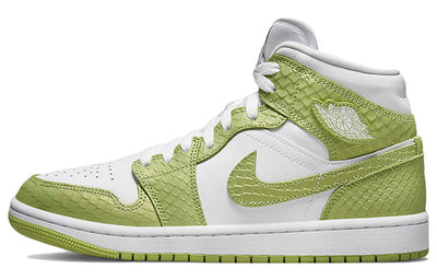 エアジョーダン1 Nike Women's Air Jordan 1 Mid SE "Vivid Green Snakeskin" DV2959-113