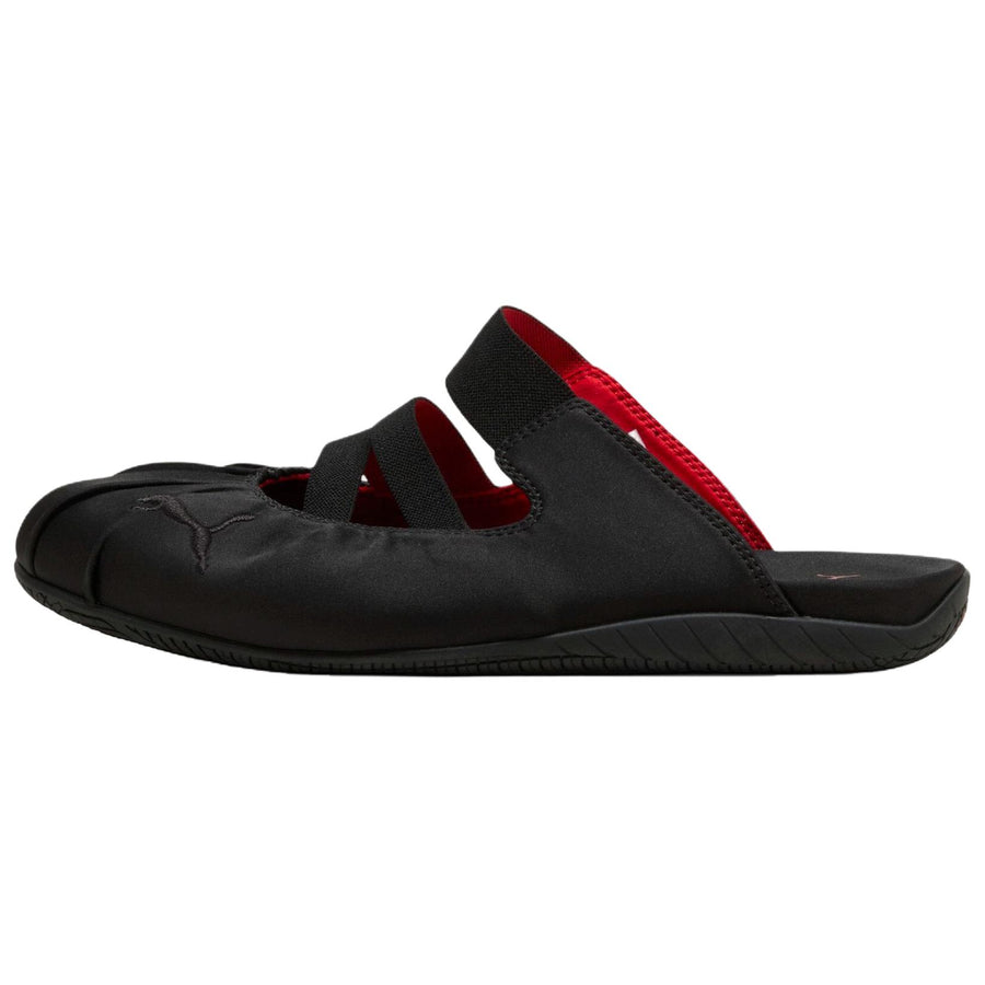 プーマ スピードキャット Puma Women's Speedcat Mule Satin "PUMA Black/For All Time Red" 409911-02