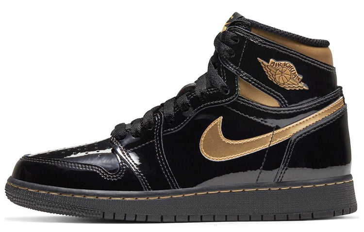 エアジョーダン1 Nike GS Air Jordan 1 Reteo High OG "Black Metallic Gold" (2020) 575441-032