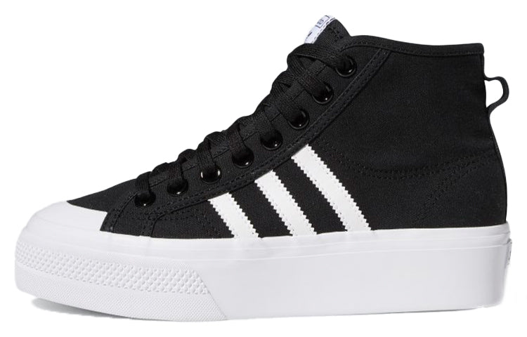 アディダス adidas Women's Nizza Platform Mid "Core Black/Cloud White" FY2783