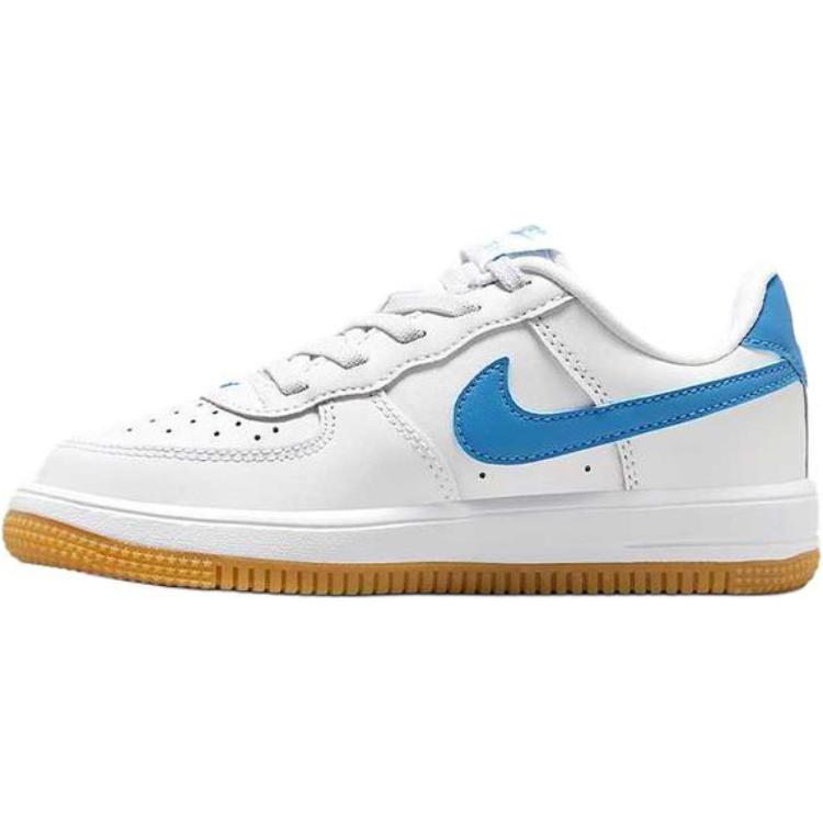 ナイキ Nike PS Force 1 Low EasyOn "White/Gum Light Brown/Blue Beyond" FN0237-115