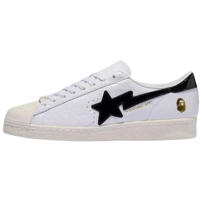 アディダス スーパースター A BATHING APE × adidas Superstar V "Footwear White/Core Black/Gold Metallic" JR2701