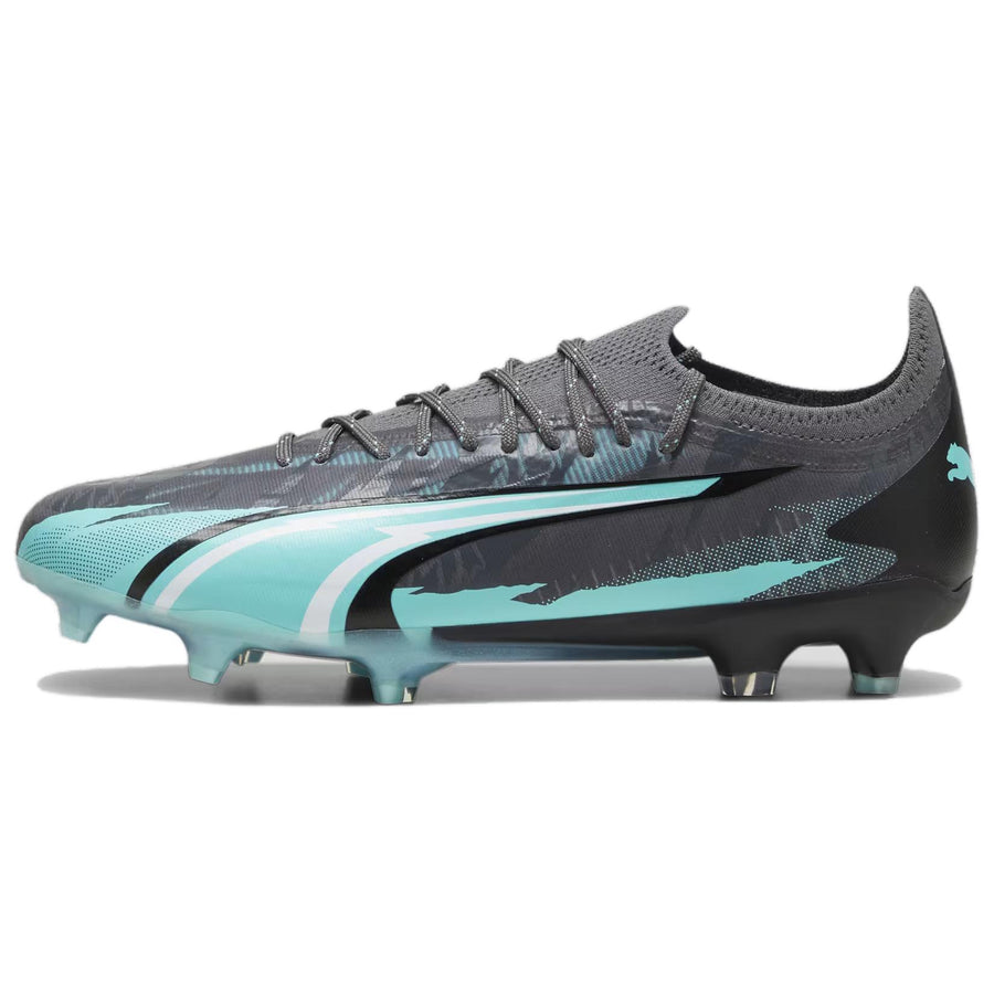 プーマ Puma Ultra Ultimate Rush FG/AG "Strong Gray/Puma White/Elektro Aqua" 107827-01
