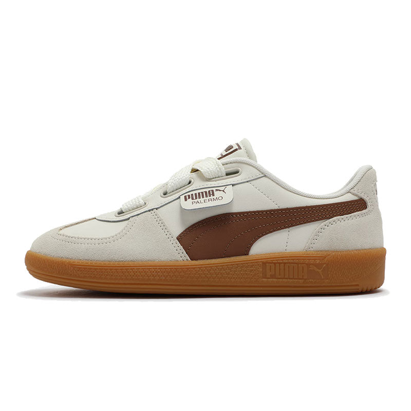 プーマ パレルモ Puma Women's Palermo Wide Lace SD "Frosted Ivory/Brown Mushroom" 402109-03
